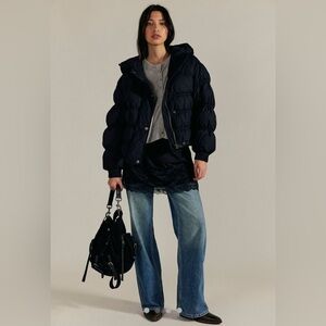 Free People Party of One Black Puffer Jacket